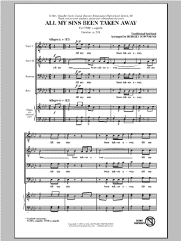 page one of All My Sins Been Taken Away (TTBB Choir)