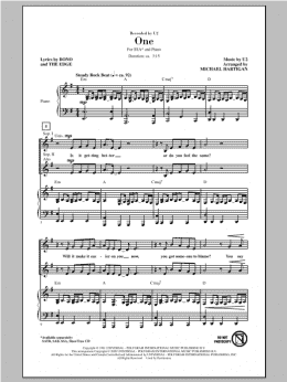 page one of One (SSA Choir)