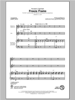 page one of Freeze Frame (SSA Choir)