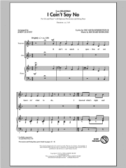 page one of I Cain't Say No (from Oklahoma!) (arr. John Leavitt) (2-Part Choir)