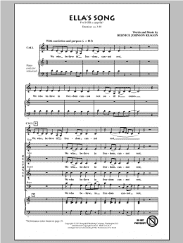 page one of Ella's Song (SATB Choir)
