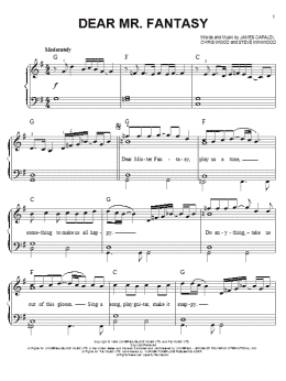 page one of Dear Mr. Fantasy (Easy Piano)