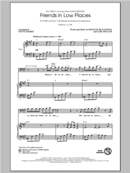 page one of Friends In Low Places (SATB Choir)