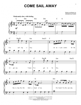 page one of Come Sail Away (Easy Piano)