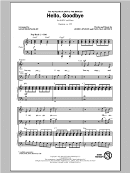page one of Hello, Goodbye (arr. Alan Billingsley) (SATB Choir)