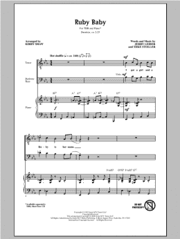 page one of Ruby Baby (TBB Choir)