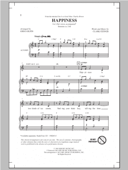 page one of Happiness (2-Part Choir)