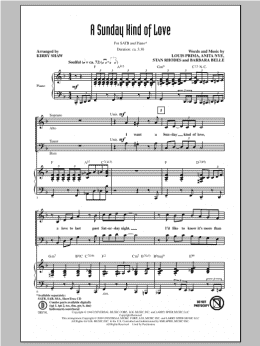 page one of A Sunday Kind Of Love (SATB Choir)