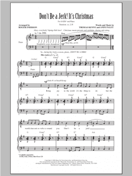 page one of Don't Be A Jerk It's Christmas (SATB Choir)