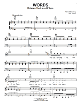 page one of Words (Between The Lines Of Age) (Piano, Vocal & Guitar Chords (Right-Hand Melody))