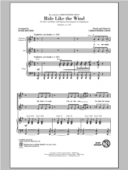 page one of Ride Like The Wind (SSA Choir)