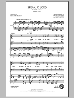 page one of Speak O Lord (arr. Benjamin Harlan) (SATB Choir)