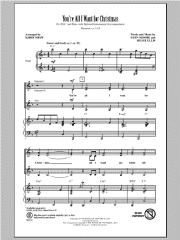 page one of You're All I Want For Christmas (SSA Choir)