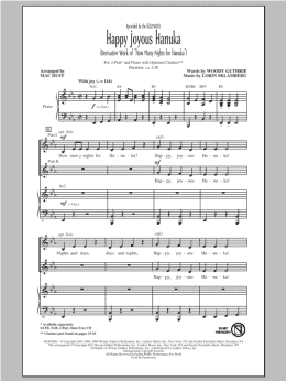 page one of Happy Joyous Hanuka (2-Part Choir)