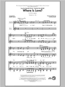 page one of Where Is Love? (SSA Choir)