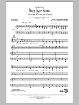 page one of Happy Joyous Hanuka (SATB Choir)