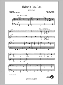 page one of I Believe In Santa Claus (2-Part Choir)