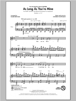 page one of As Long As You're Mine (from Wicked) (SATB Choir)