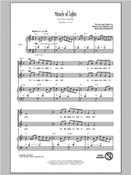 page one of Miracle Of Lights (2-Part Choir)