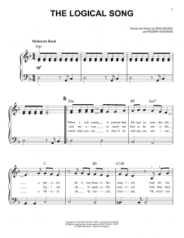 page one of The Logical Song (Easy Piano)