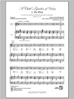 page one of A Child's Garden of Verses (Set I) (Unison Choir)