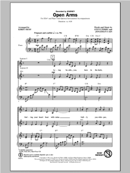 page one of Open Arms (SSA Choir)