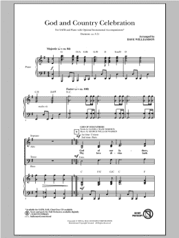 page one of God And Country Celebration (Medley) (SATB Choir)
