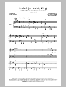 page one of Hallelujah To My King (SATB Choir)