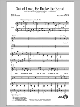 page one of Out Of Love, He Broke The Bread (SATB Choir)