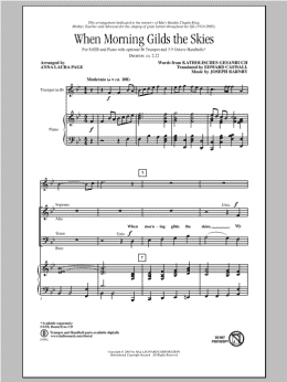 page one of When Morning Gilds The Skies (SATB Choir)