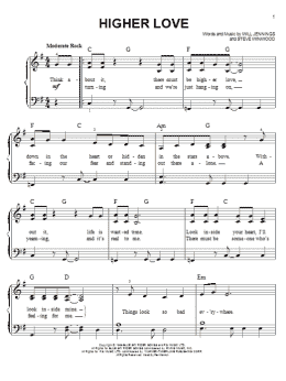 page one of Higher Love (Easy Piano)