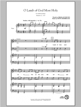 page one of O Lamb Of God Most Holy (SATB Choir)