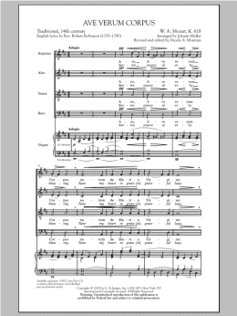 page one of Ave Verum (Jesu, Word of God Incarnate) (SATB Choir)