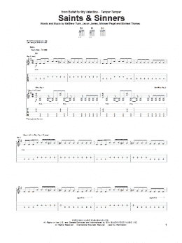 page one of Saints & Sinners (Guitar Tab)