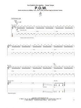 page one of P.O.W. (Guitar Tab)