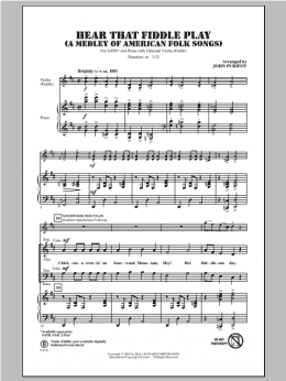 page one of Hear That Fiddle Play (A Medley of American Folk Songs) (SATB Choir)
