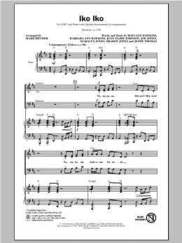 page one of Iko Iko (SAB Choir)
