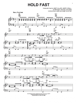 page one of Hold Fast (Piano, Vocal & Guitar Chords (Right-Hand Melody))