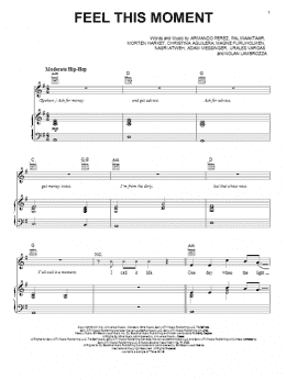 page one of Feel This Moment (Piano, Vocal & Guitar Chords (Right-Hand Melody))