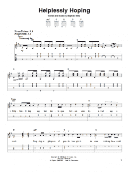 page one of Helplessly Hoping (Easy Guitar Tab)