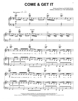 page one of Come & Get It (Piano, Vocal & Guitar Chords (Right-Hand Melody))