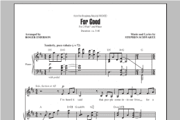 page one of For Good (from Wicked) (arr. Roger Emerson) (2-Part Choir)