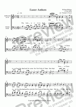 page one of Easter Anthem