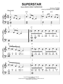 page one of Superstar (Big Note Piano)