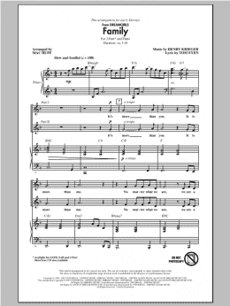 page one of Family (from Dreamgirls) (arr. Mac Huff) (2-Part Choir)