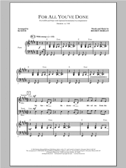 page one of For All You've Done (SATB Choir)