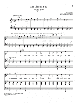 page one of The Plough Boy (Piano & Vocal)