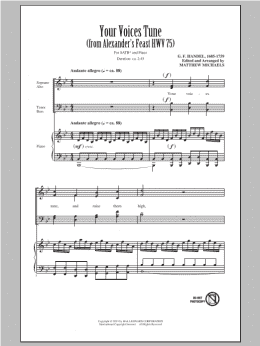 page one of Your Voices Tune (from Alexander's Feast) (SATB Choir)