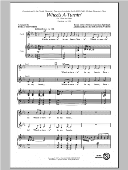 page one of Wheels A-Turnin' (2-Part Choir)
