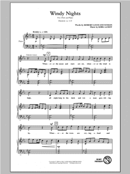 page one of Windy Nights (2-Part Choir)